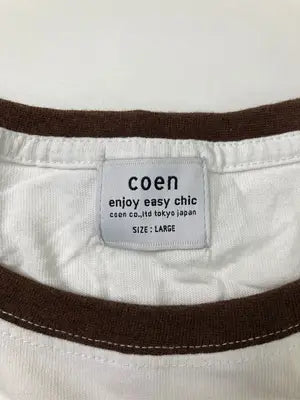 coen/コーエン/Tシャツ/カットソー/トップス/ホワイト/LARGE