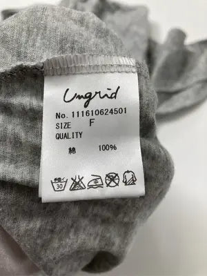 Ungrid/アングリッド/Tシャツ/カットソー/トップス/グレー/F