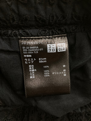 UNIQLO/ユニクロ/ショート/ミニスカート/スカート/ブラック/ウエスト61cm ヒップ88cm