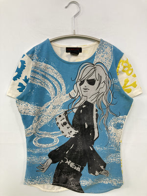 CUSTO/クスト/Tシャツ/カットソー/トップス/スカイブルー