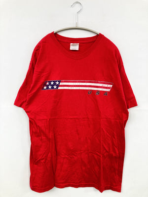 Hanes/ヘインズ/Tシャツ/カットソー/トップス/レッド/L