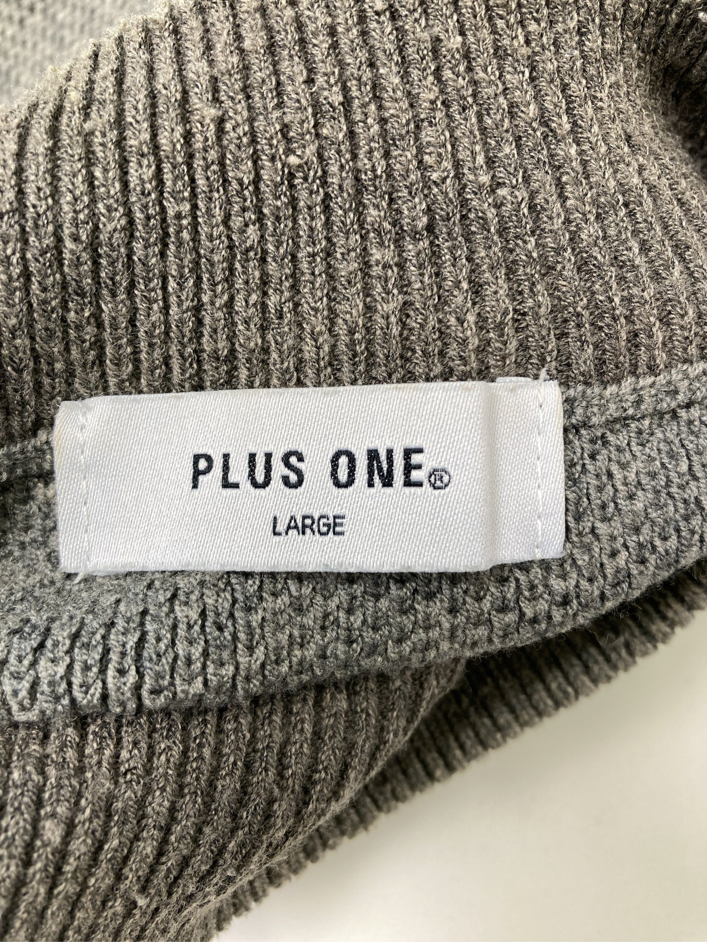 PLUS ONE/プラスワン/ニット/セーター/トップス/グレー/LARGE