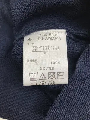 Merino wool/ベスト/トップス/ネイビー/3L