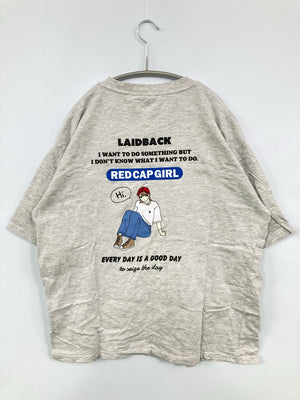 RED CAP GIRL/レッドキャップガール/Tシャツ/カットソー/トップス/グレー/M