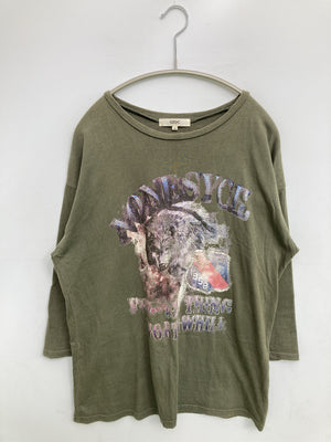 OZOC/オゾック/Tシャツ/カットソー/トップス/カーキ/38