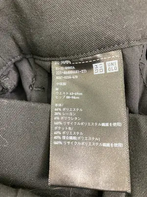 UNIQLO/ユニクロ/スラックス/パンツ/ブラック/M ウエスト63-69cm ヒップ88-94cm