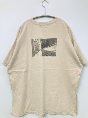 Red color j/Tシャツ/カットソー/トップス/ベージュ/L