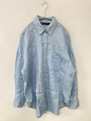 ZARA/ザラ/シャツ/ブラウス/トップス/スカイブルー/EUR XS/USA XS/MEX 24