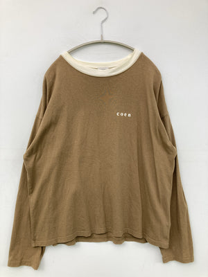 coen/コーエン/Tシャツ/カットソー/トップス/ブラウン/M