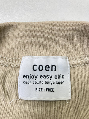 coen/コーエン/Tシャツ/カットソー/トップス/ベージュ/FREE