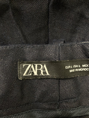 ZARA/ザラ/スラックス/パンツ/ブラック/L