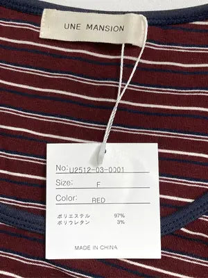 UNE MANSION/ウメマンション/Tシャツ/カットソー/トップス/レッド/F