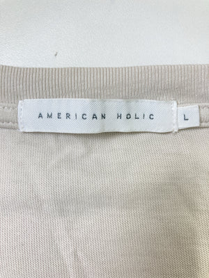 AMERICAN HOLIC/アメリカンホリック/Tシャツ/カットソー/トップス/ベージュ/L