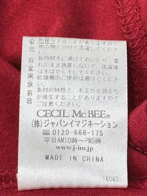 CECIL McBEE/セシルマクビー/Tシャツ/カットソー/トップス/レッド/M