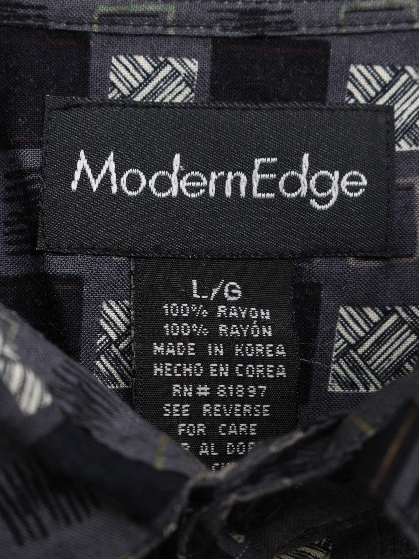 ModernEdge/シャツワンピース/ワンピース/ドレス/ブラック/L