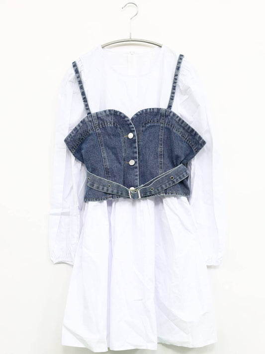 JEANS/ジーンズ/ワンピース/ワンピース/ドレス/ホワイト/L