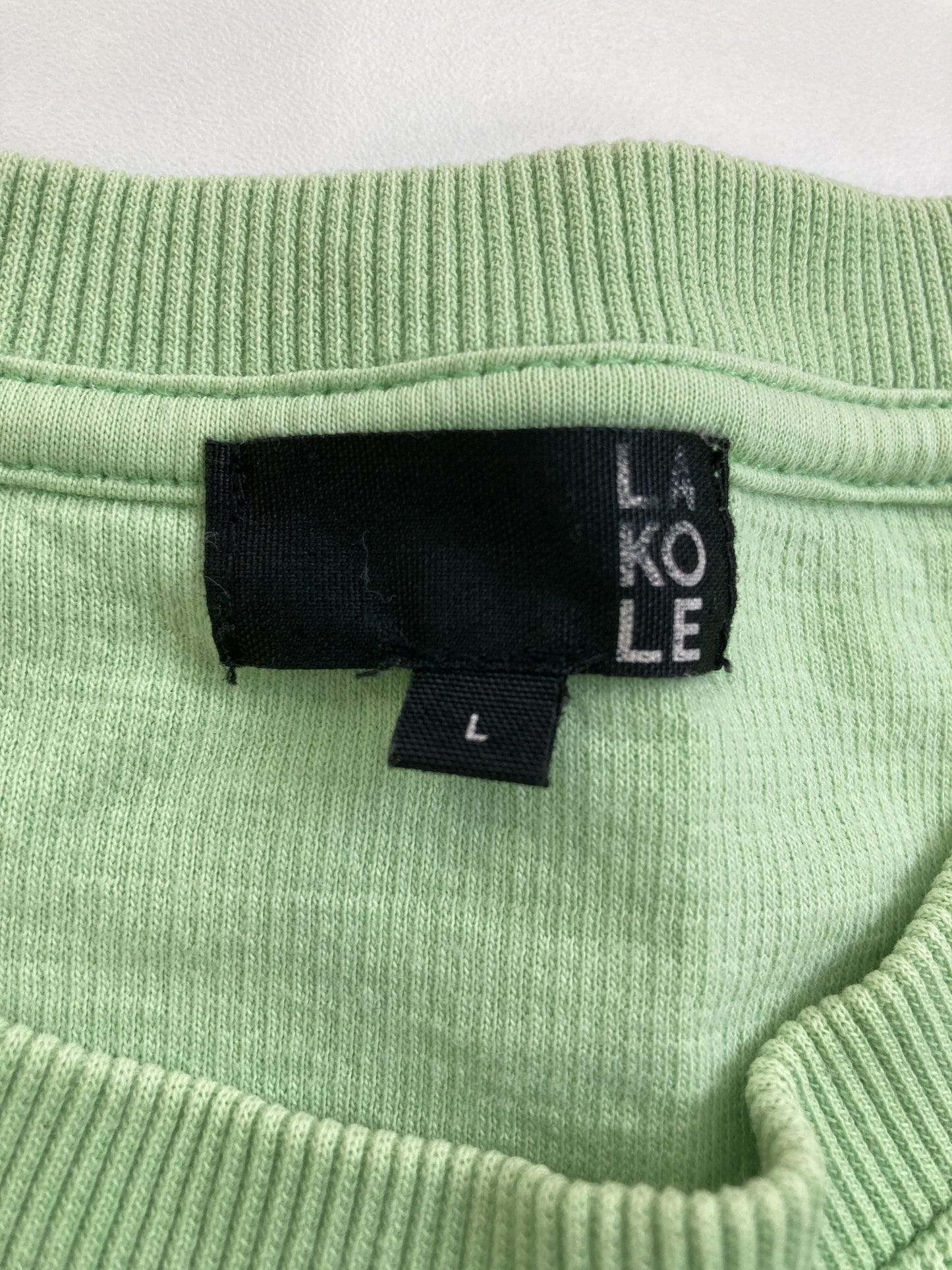 LAKOLE/ラコレ/Tシャツ/カットソー/トップス/ライトグリーン/L