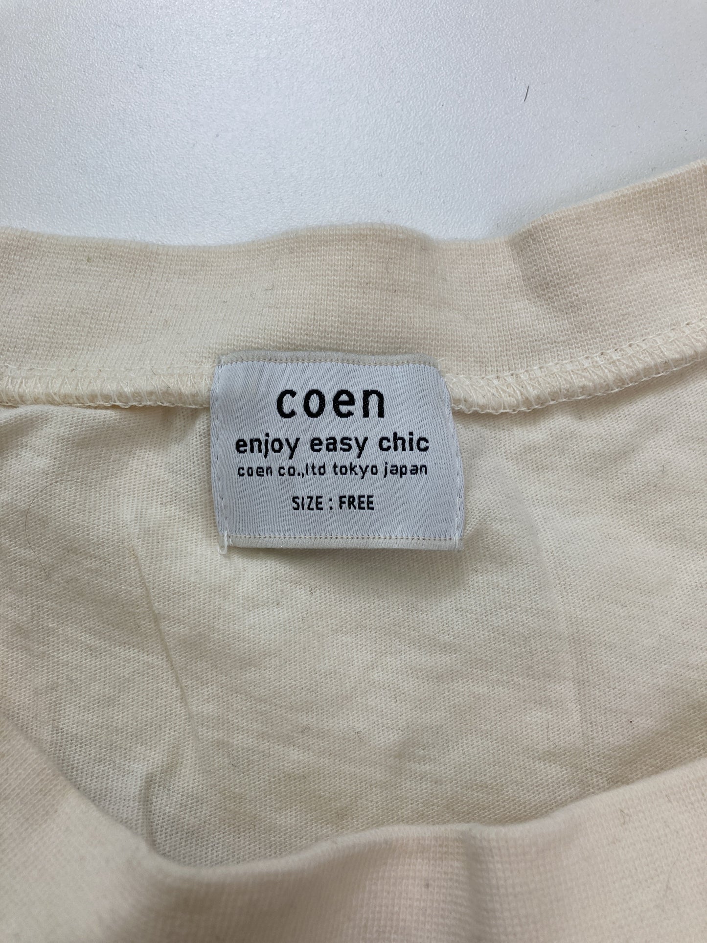 coen/コーエン/Tシャツ/カットソー/トップス/ホワイト/FREE