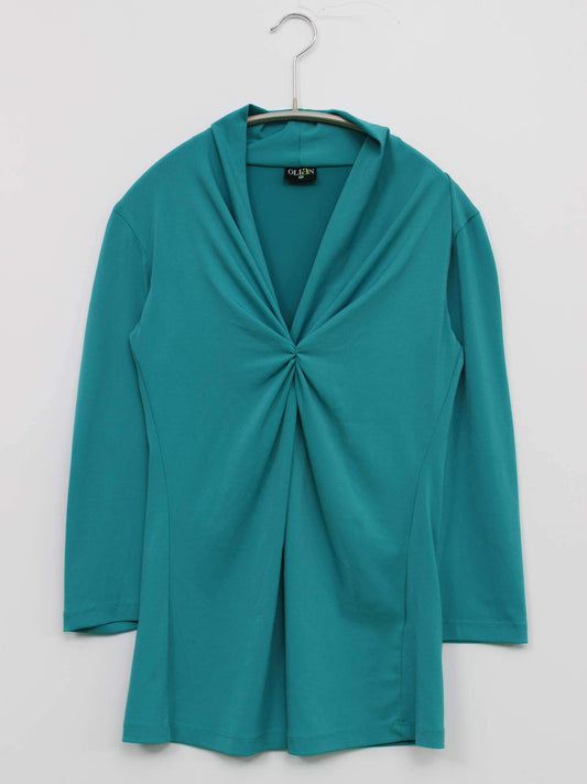 OLIAN/シャツ/ブラウス/トップス/グリーン/S