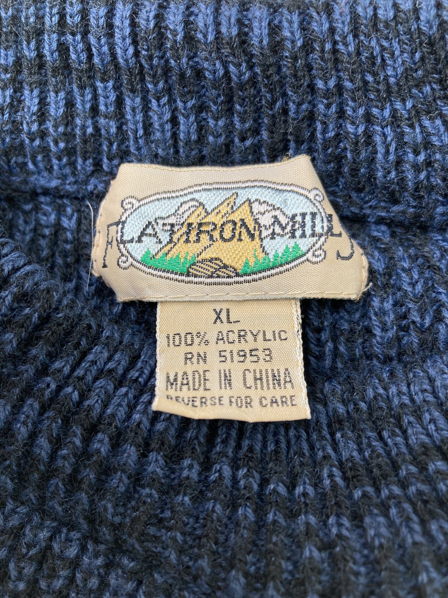 FLATIRON MILLS/ニット/セーター/トップス/ネイビー/XL