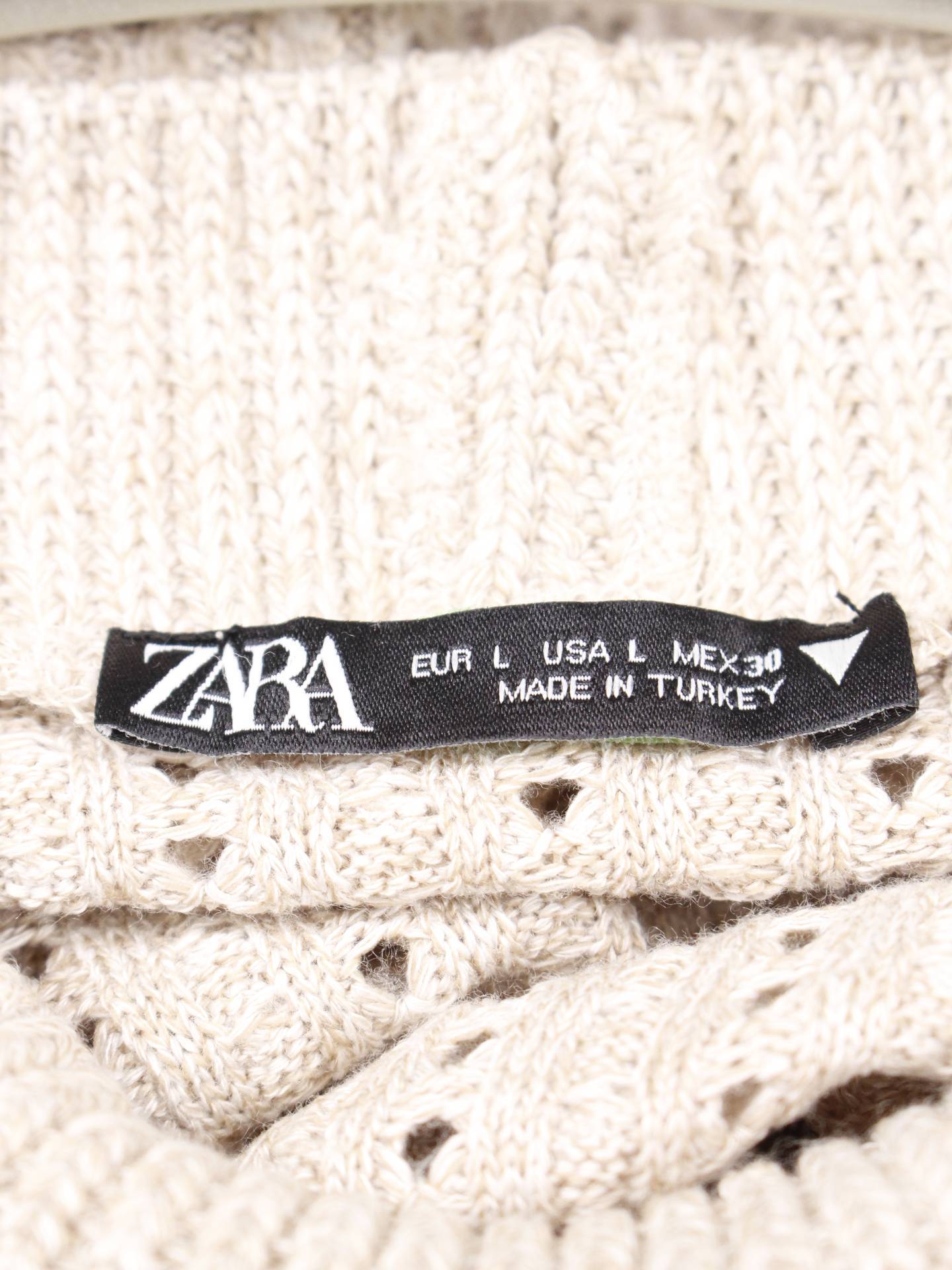 ZARA/ザラ/ニット/セーター/トップス/ベージュ/EUR L/USA L/MEX 30