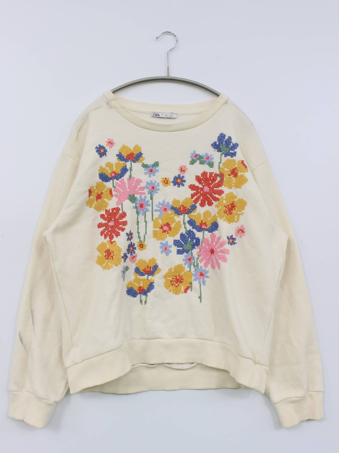 ZARA/ザラ/スウェット/トップス/アイボリー/L