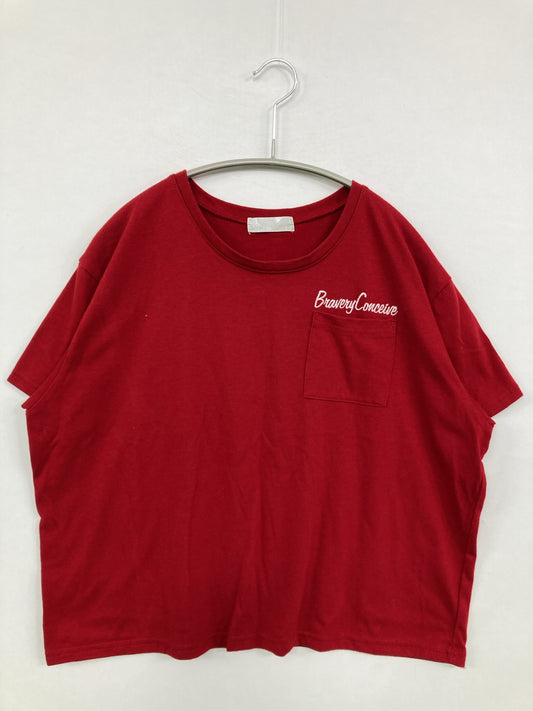 Tシャツ/カットソー/トップス/レッド/L