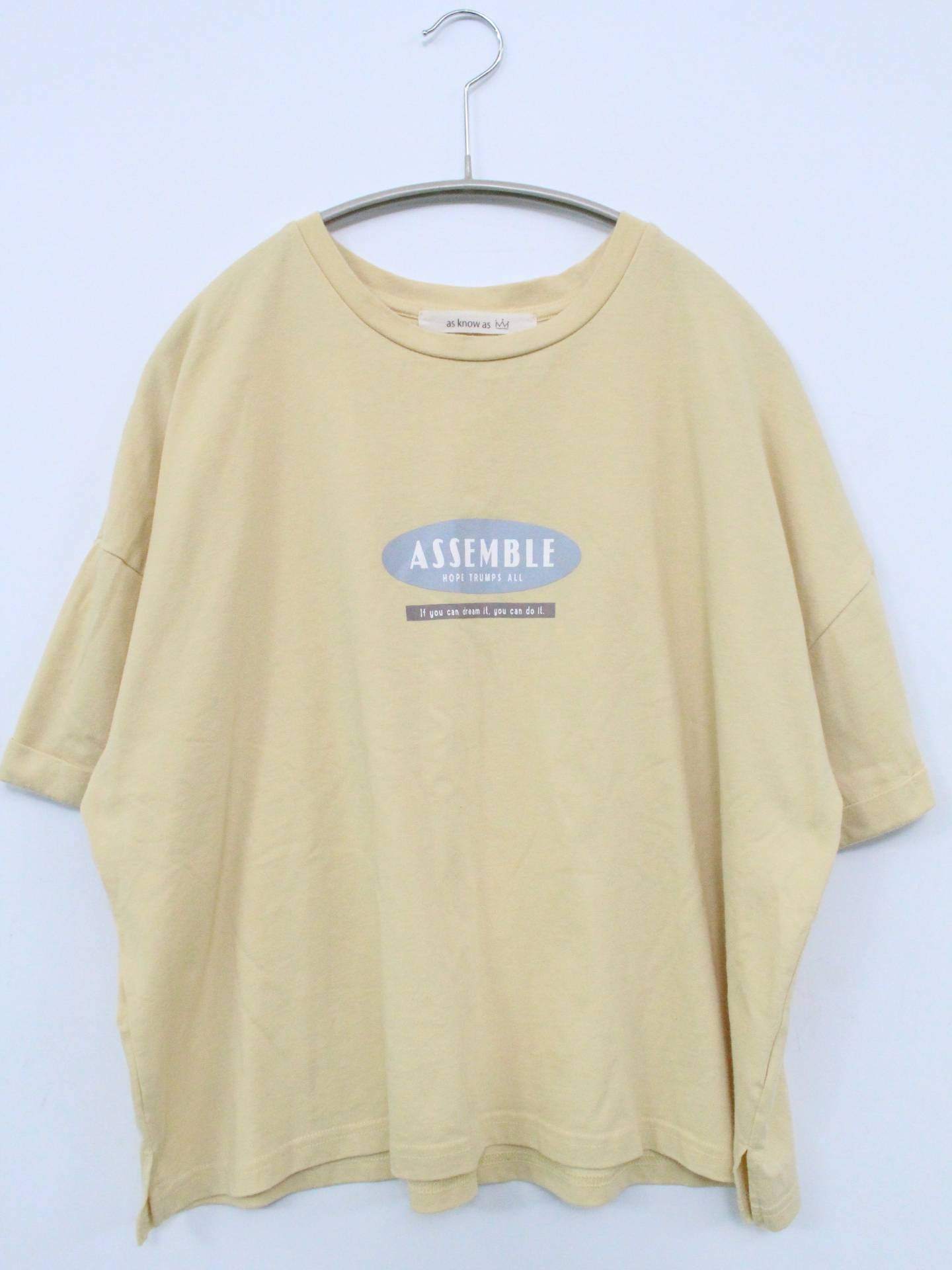 as know as/Tシャツ/カットソー/トップス/イエロー