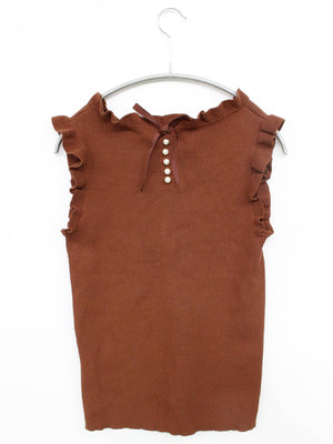 Wallamanda/ノースリーブ/トップス/ブラウン/M