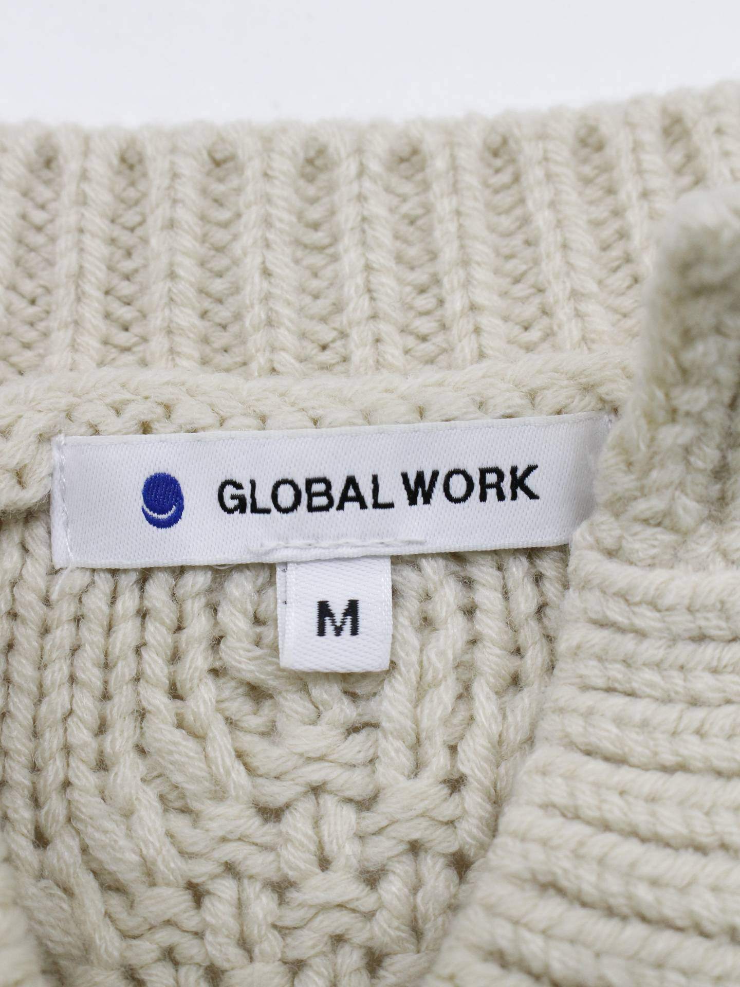GLOBAL WORK/ニット/セーター/トップス/アイボリー/M