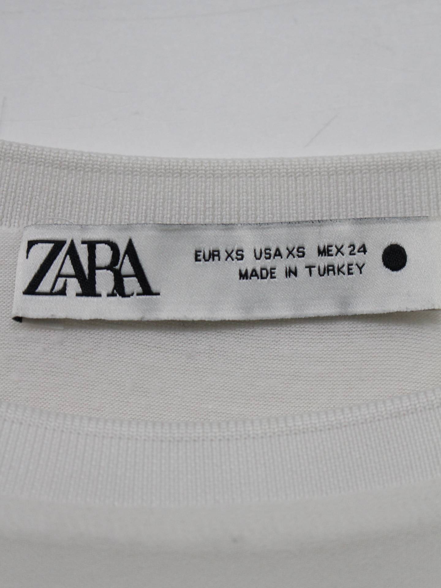 ZARA/Tシャツ/カットソー/トップス/ホワイト/XS