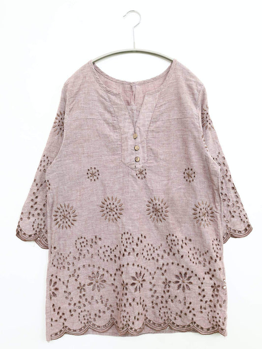 チュニック/ワンピース/ドレス/ベージュ/M~L