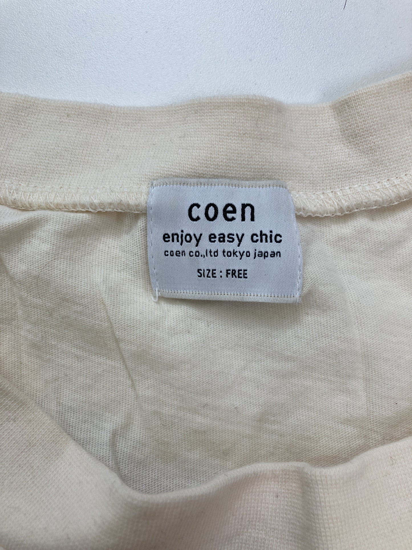 coen/コーエン/Tシャツ/カットソー/トップス/ホワイト/FREE