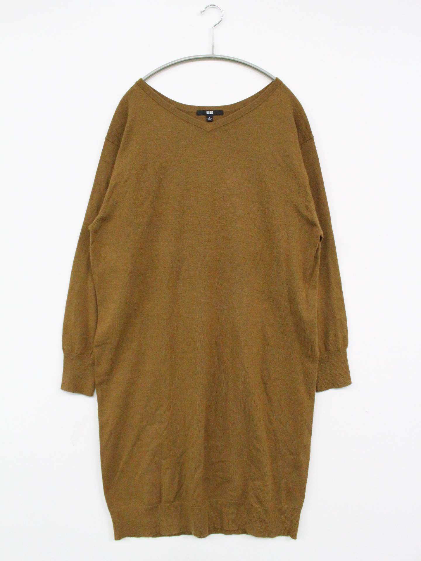 UNIQLO/ユニクロ/ワンピース/ワンピース/ドレス/ブラウン/L