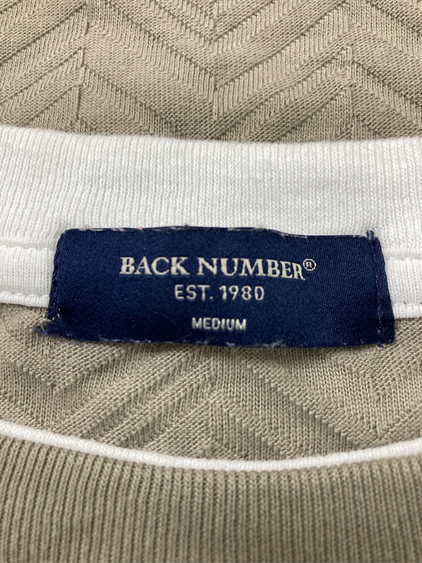 BACK NUMBER/バックナンバー/Tシャツ/カットソー/トップス/ベージュ/M