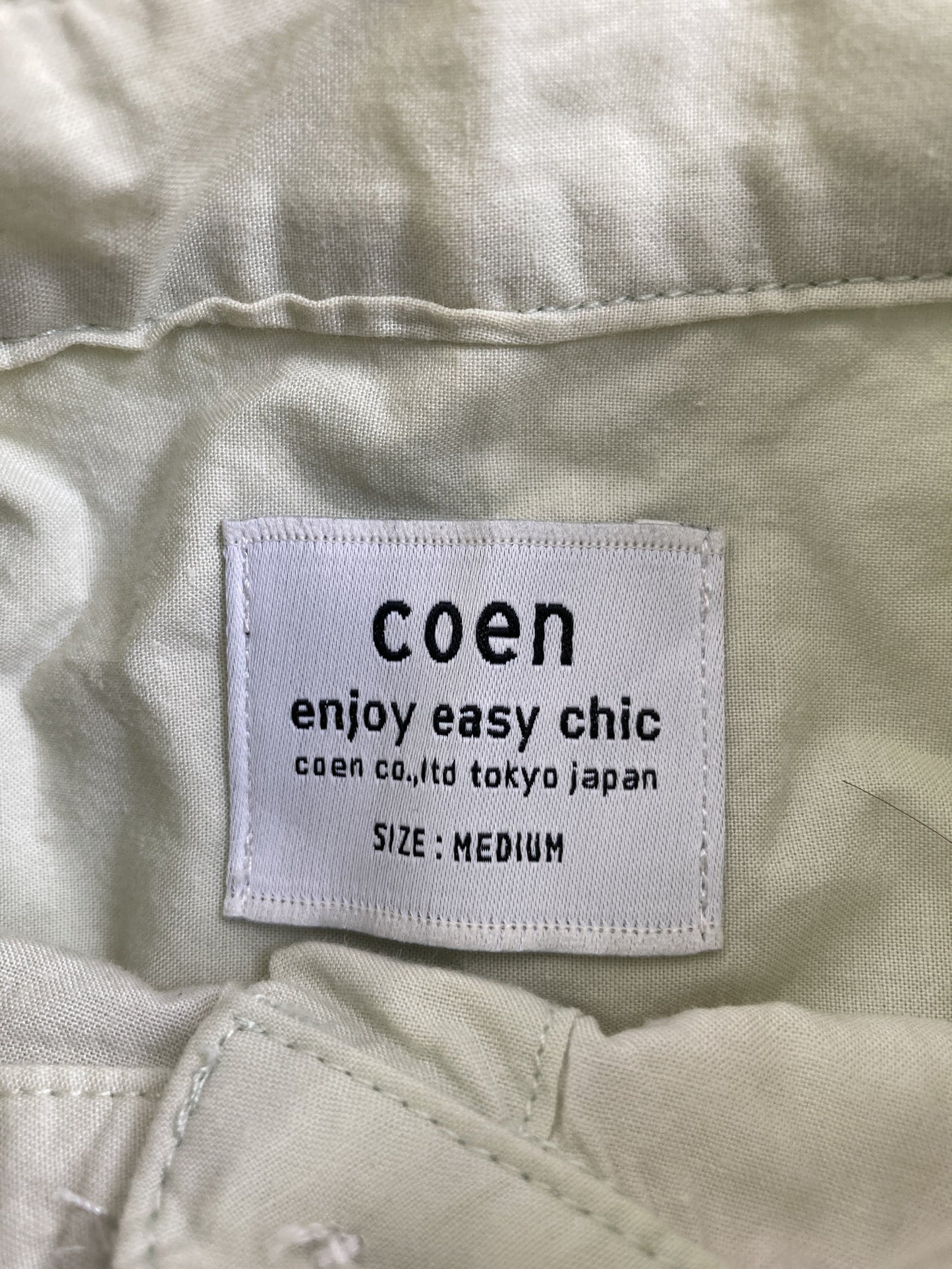 coen/コーエン/シャツ/ブラウス/トップス/ライトグリーン/M