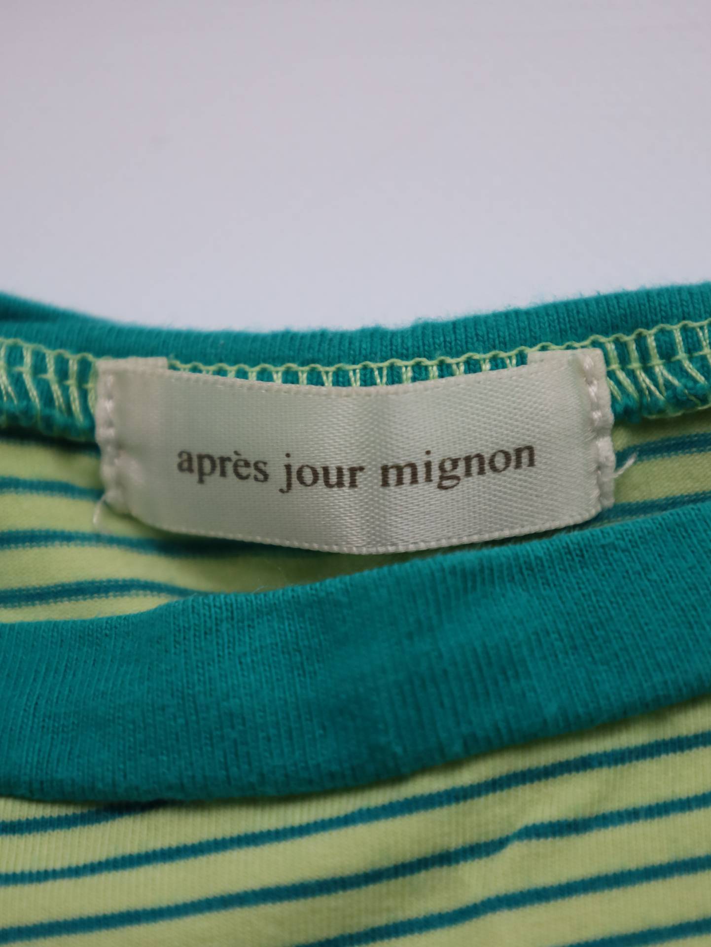 apres jour mignon/Tシャツ/カットソー/トップス/ライトグリーン/LL