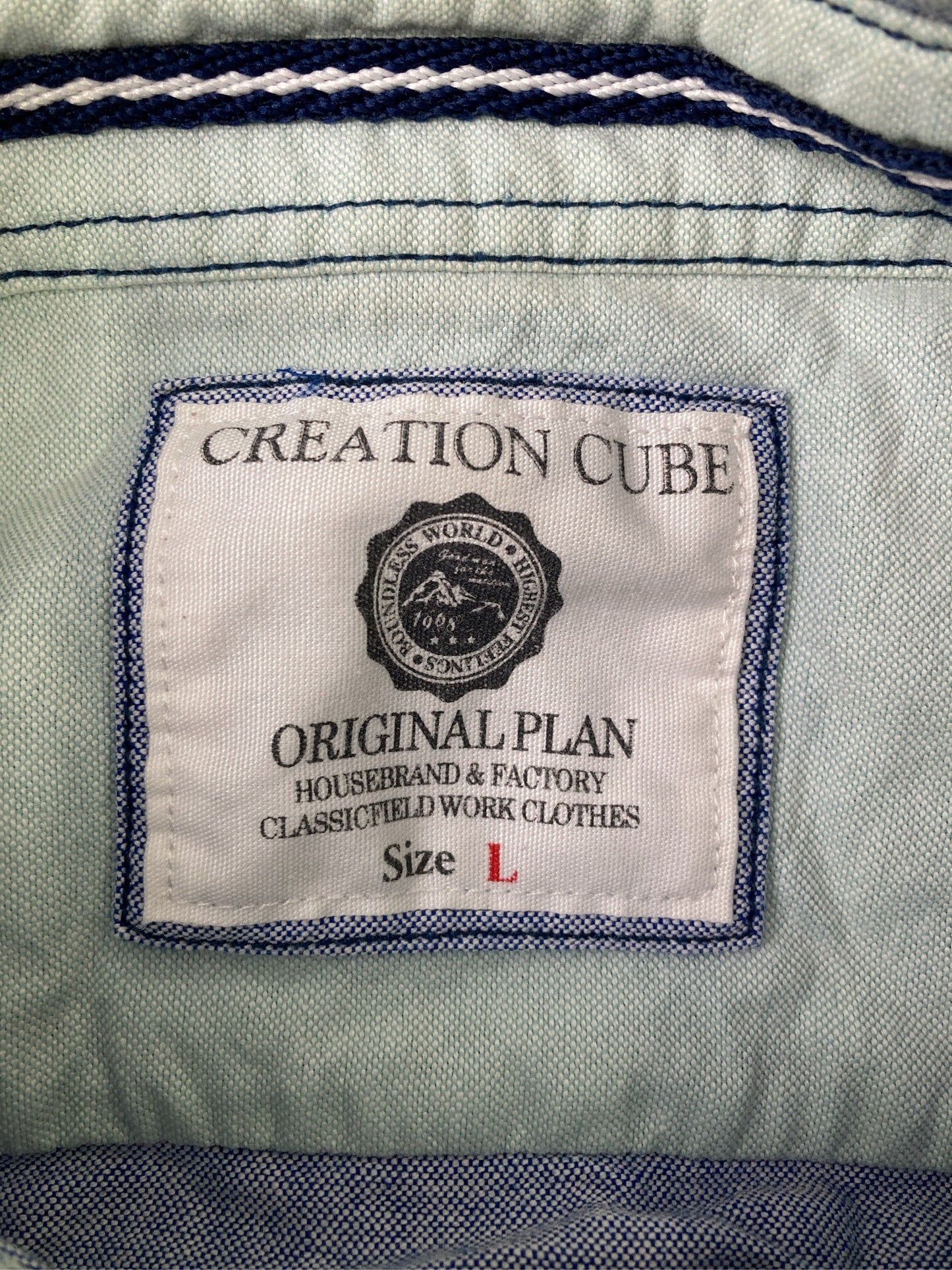 Creation Cube/クリエイションキューブ/シャツ/ブラウス/トップス/スカイブルー/L