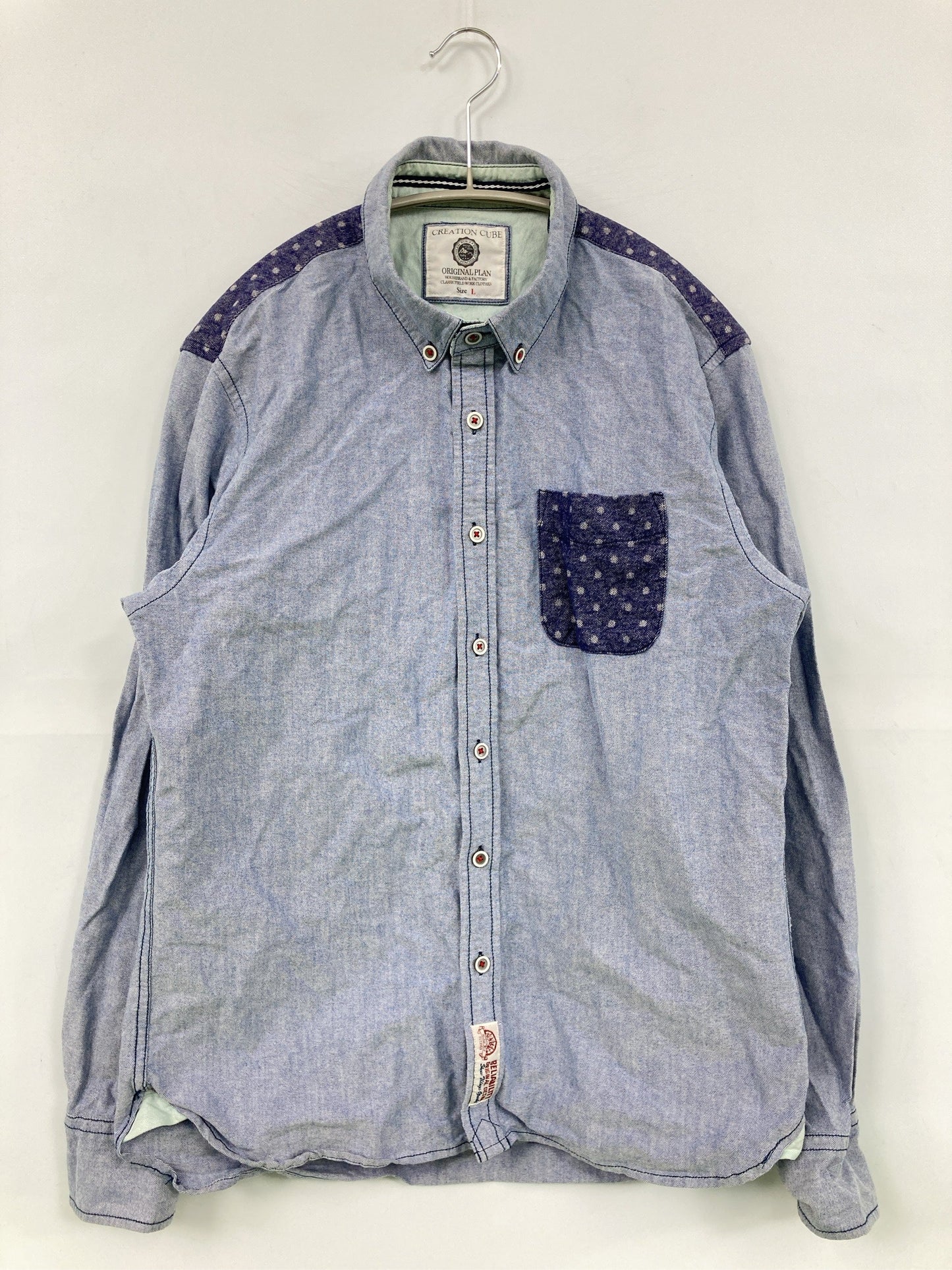 Creation Cube/クリエイションキューブ/シャツ/ブラウス/トップス/スカイブルー/L