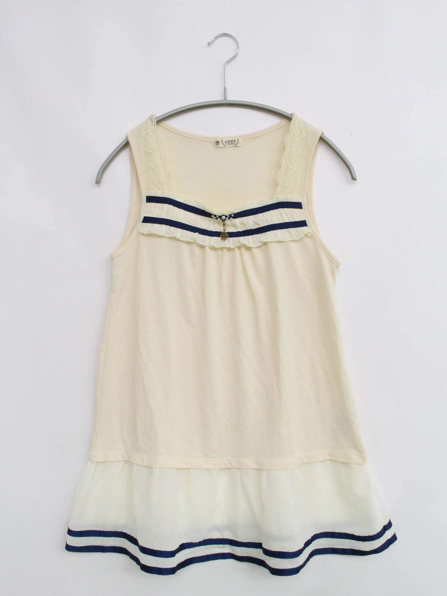 axes femme/チュニック/ワンピース/ドレス/アイボリー/M