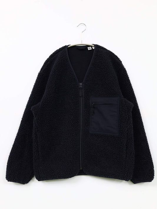 UNIQLO U/ノーカラーコート/ジャケット/アウター/ブラック/S
