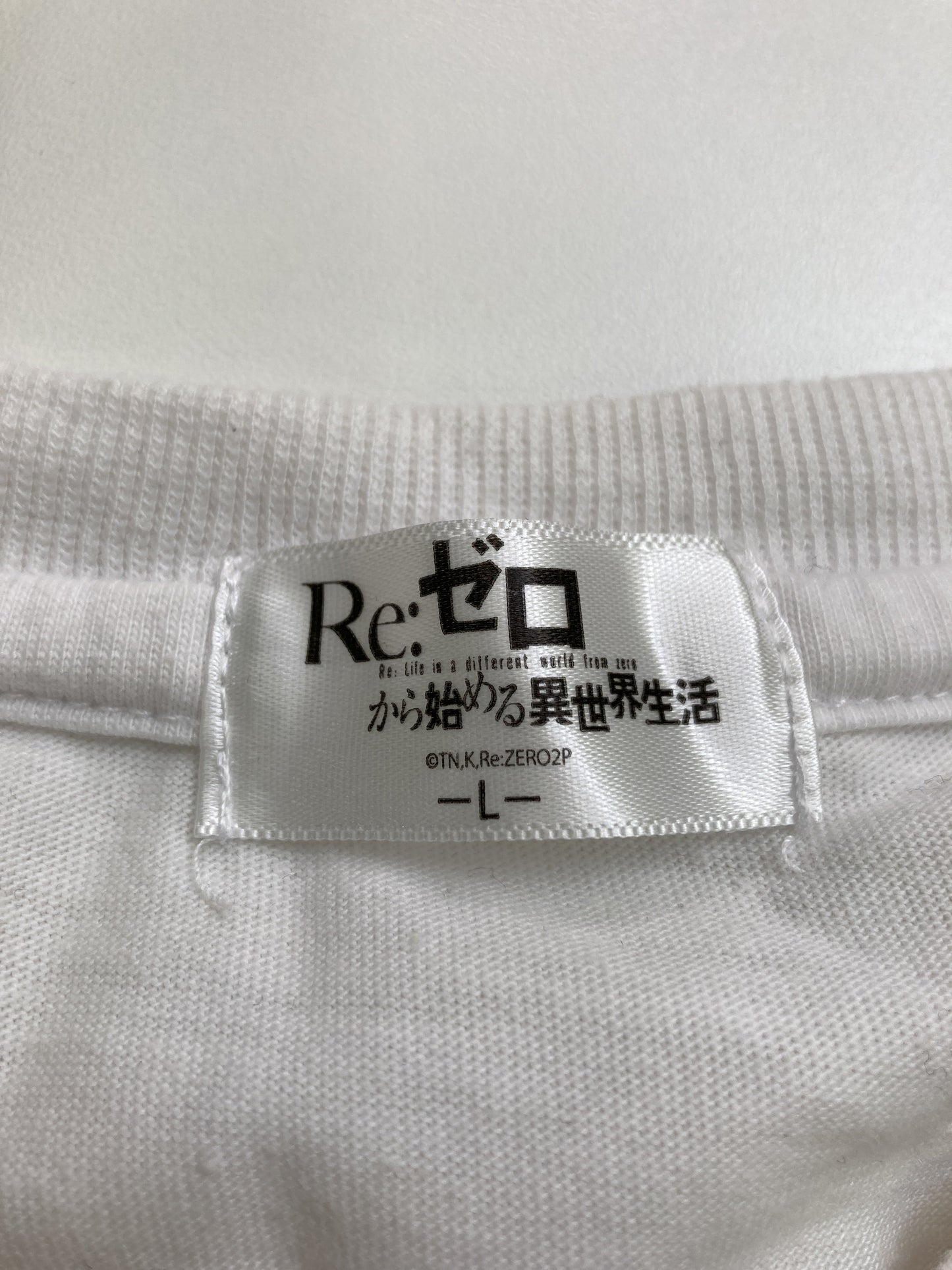 Re:ゼロから始める異世界生活/Tシャツ/カットソー/トップス/ホワイト/L