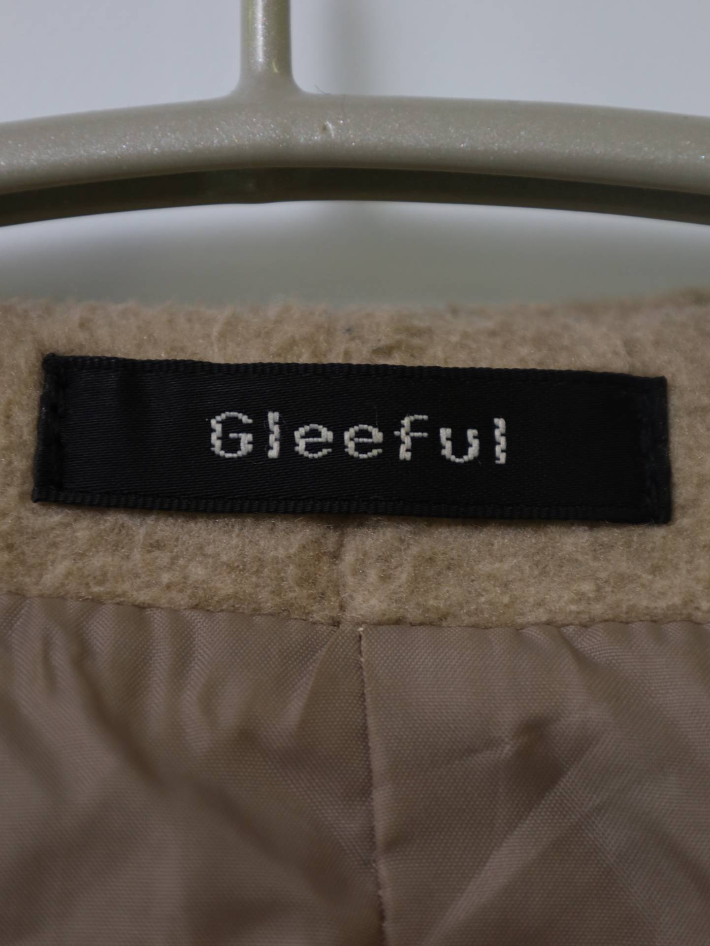 Gleeful/ノーカラーコート/ジャケット/アウター/ベージュ