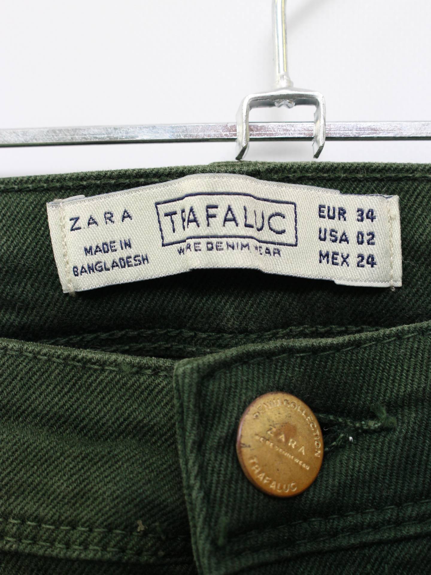ZARA/ザラ/デニムパンツ/パンツ/グリーン/EUR34/USA02/MEX24