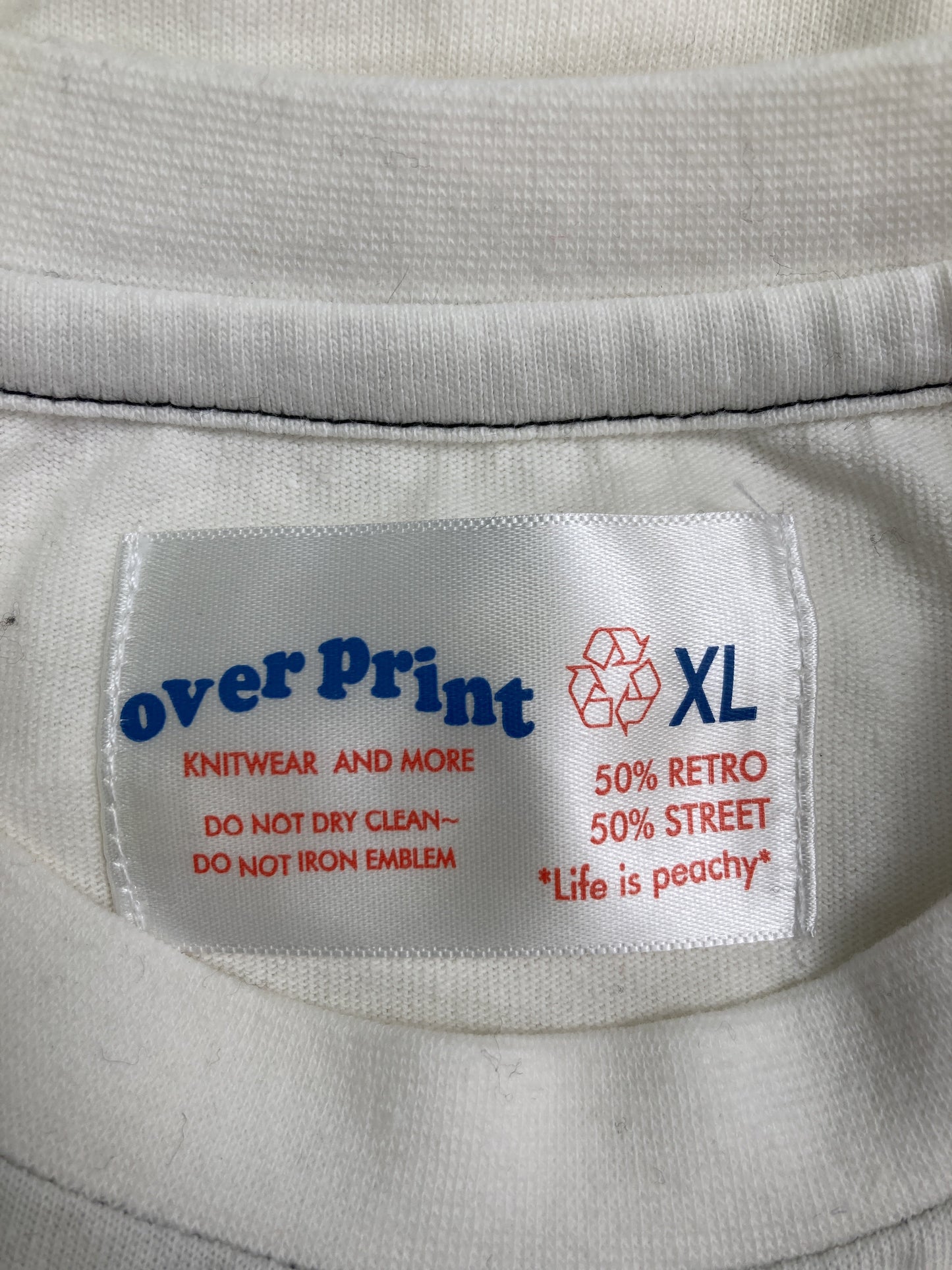 OVER PRINT/Tシャツ/カットソー/トップス/ホワイト/XL