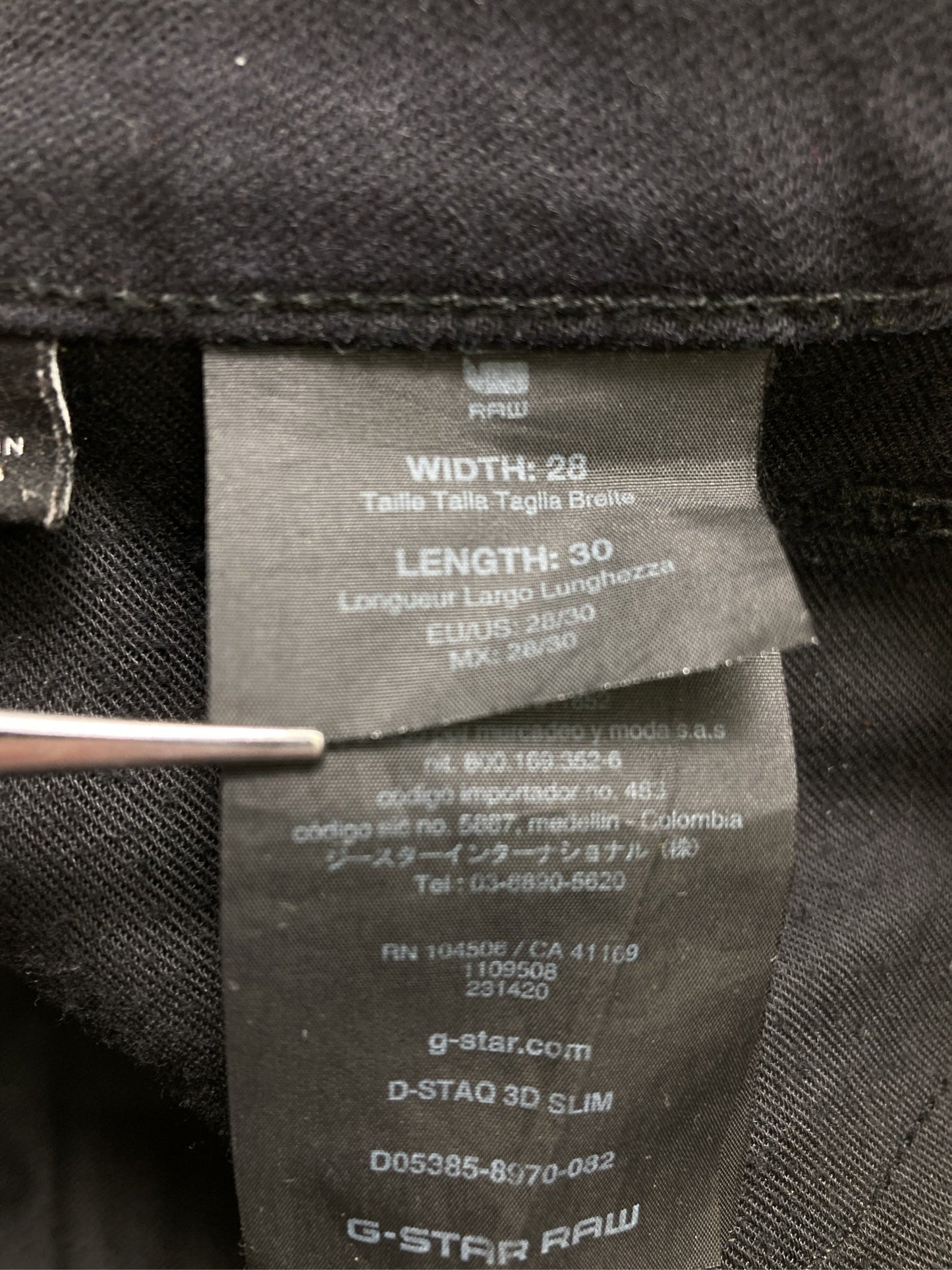 RAW/ロゥ/チノパンツ/パンツ/ブラック/28 30