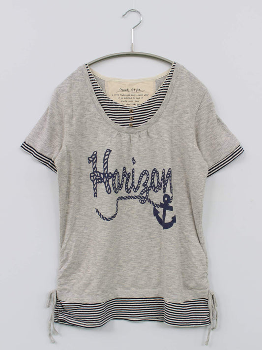 musk style/Tシャツ/カットソー/トップス/グレー/L