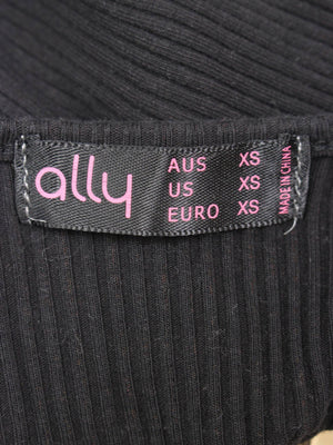 ally/アリー/Tシャツ/カットソー/トップス/ブラック/XS