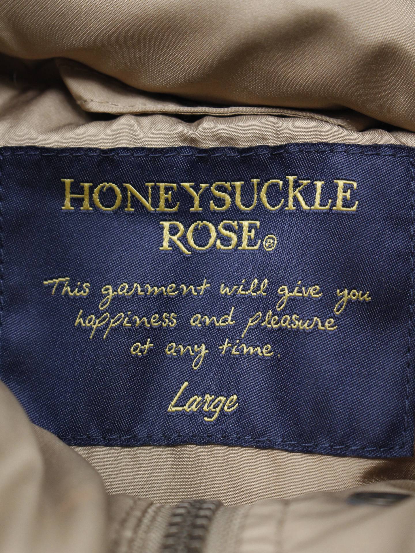 HONEYSUCKLE ROSE/ダウンジャケット/コート/ジャケット/アウター/ベージュ/Large