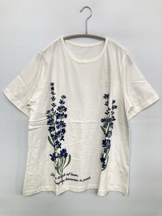 Tシャツ/カットソー/トップス/ホワイト/LL